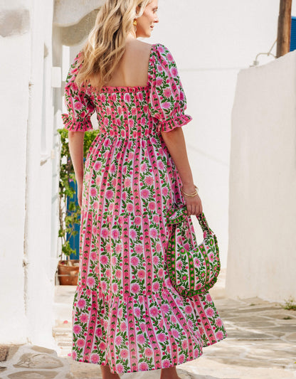Pink City Prints Rose Border Palermo Dress