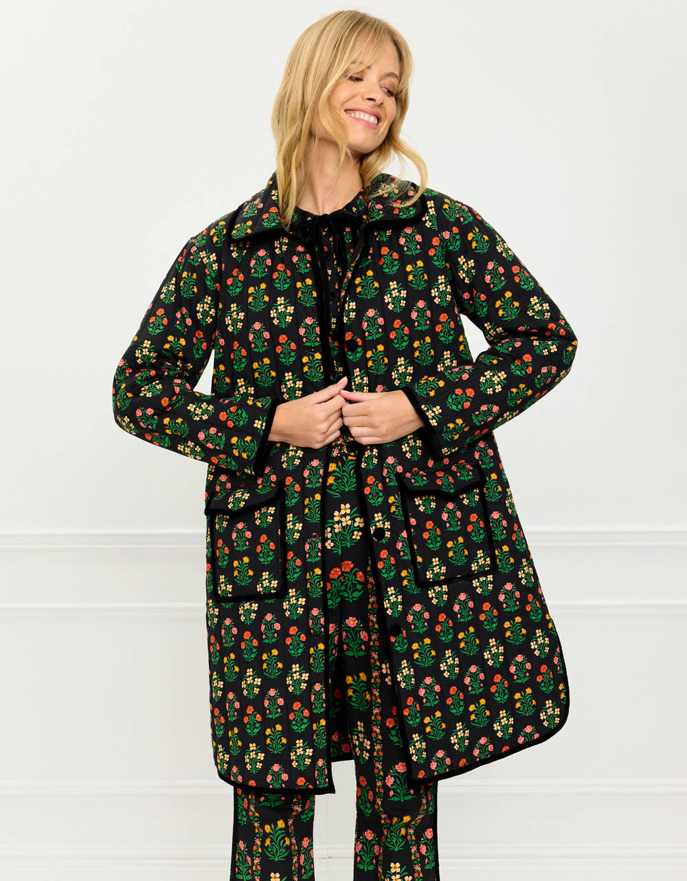 Pink City Prints Rose Buta Emma Jacket