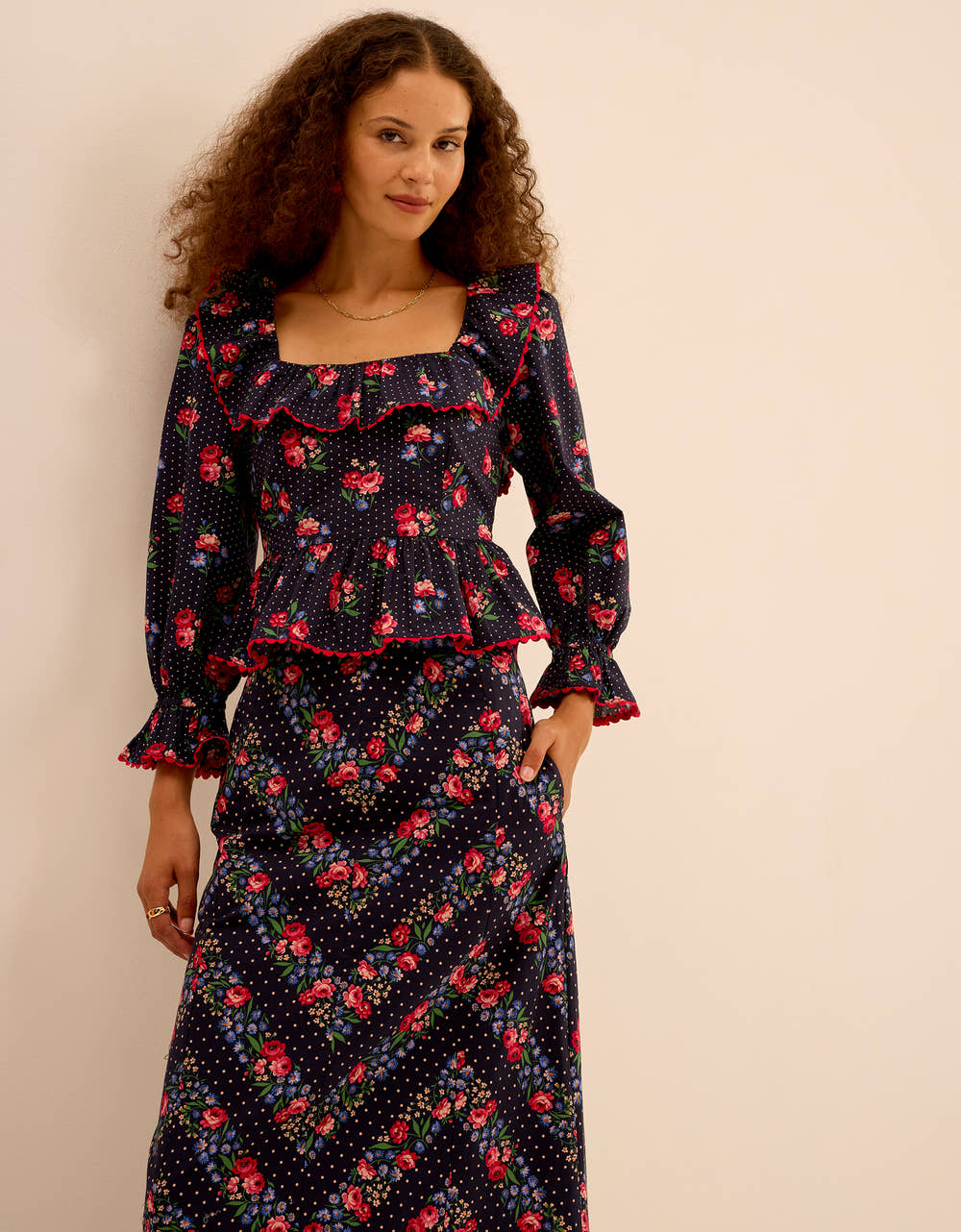 Pink City Prints Rose Chevron Kezia Skirt