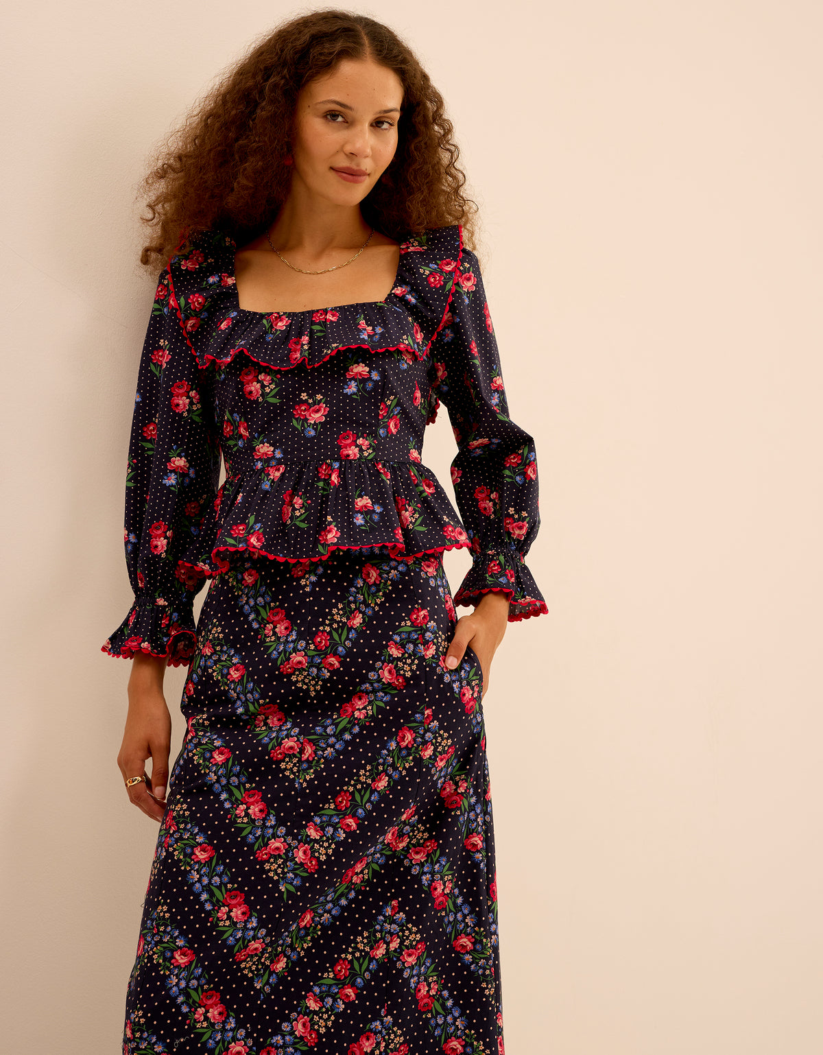 Pink City Prints Rose Chevron Kezia Skirt