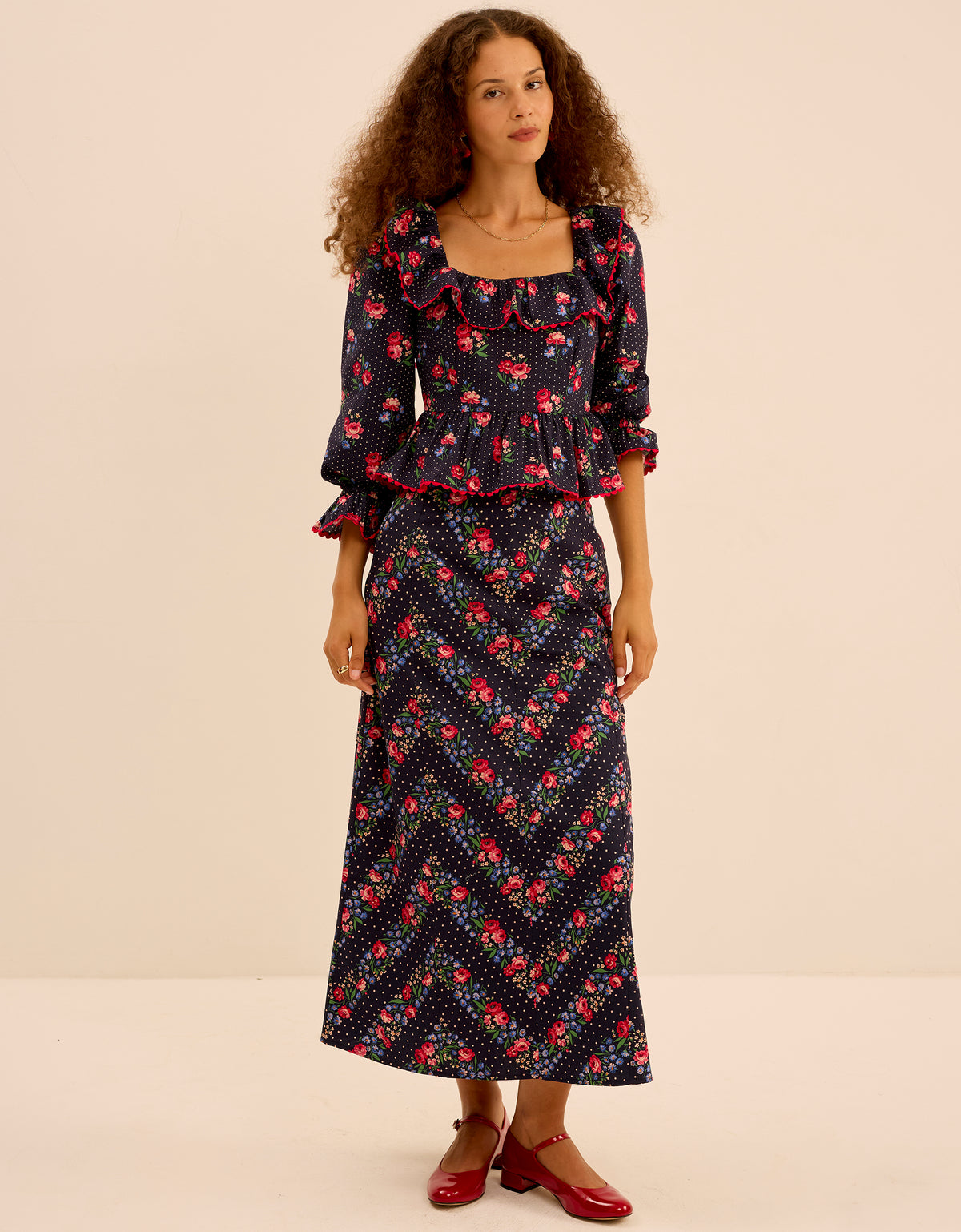Rose Chevron Kezia Skirt