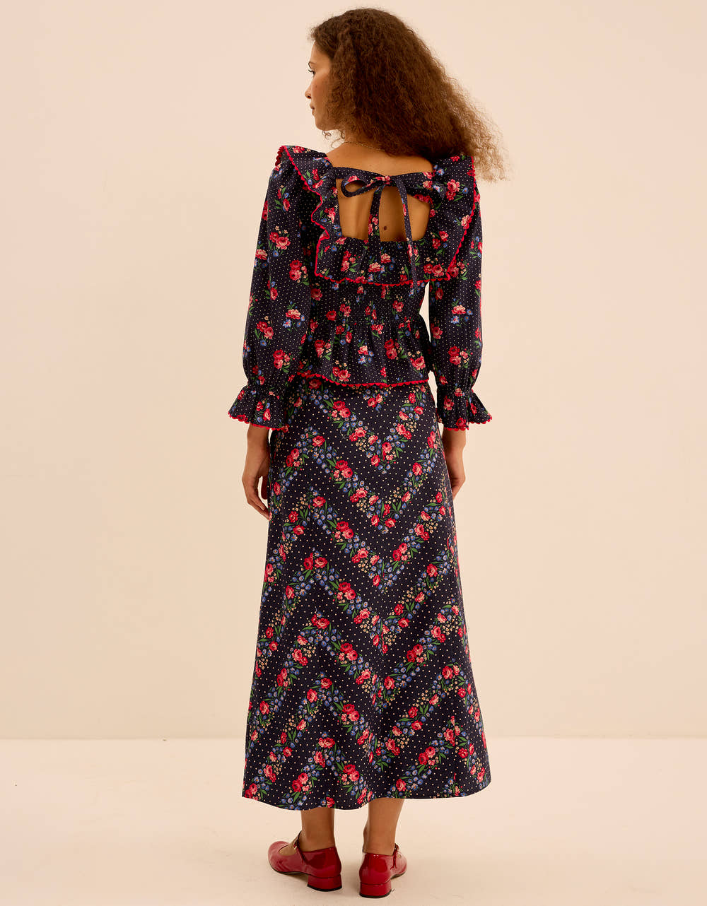 Pink City Prints Rose Chevron Kezia Skirt