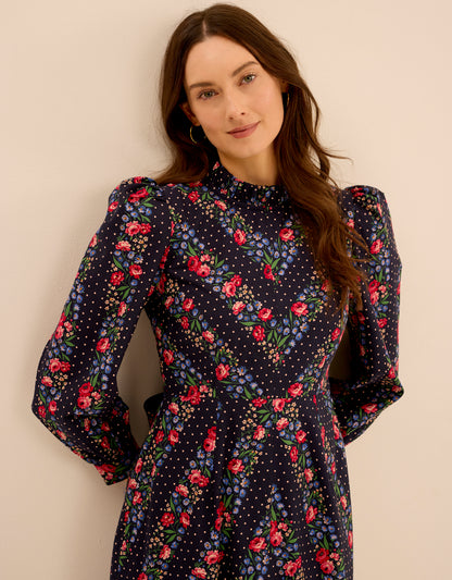 Pink City Prints Rose Chevron Petworth Dress