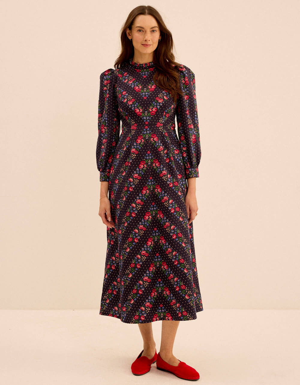 Pink City Prints Rose Chevron Petworth Dress