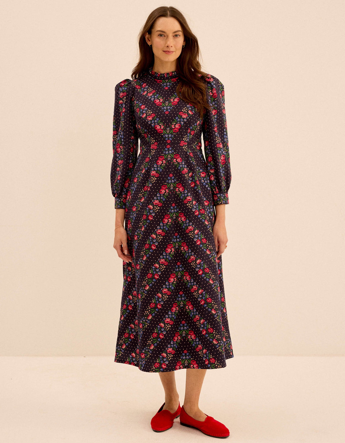 Pink City Prints Rose Chevron Petworth Dress
