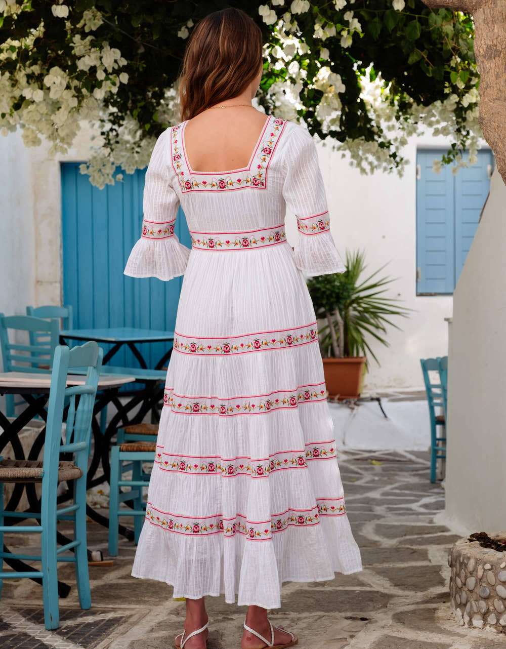 Pink City Prints Rose Cross Stitch Celine Dress