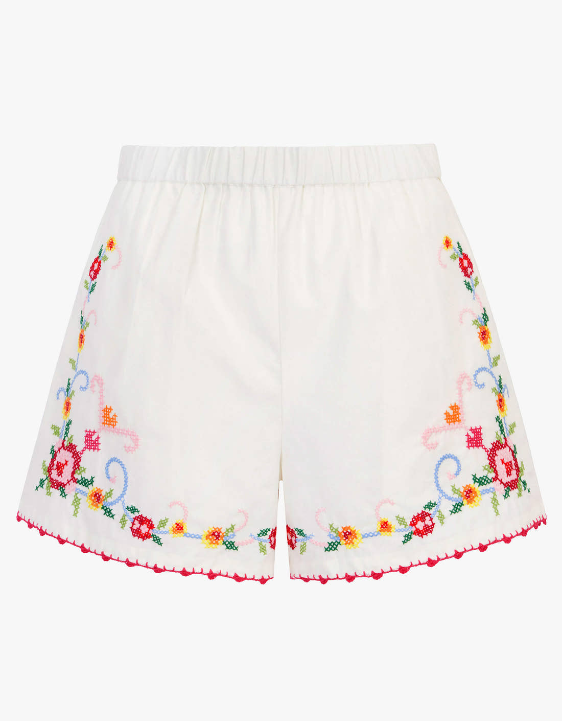 Pink City Prints Rose Cross Stitch Gia Shorts