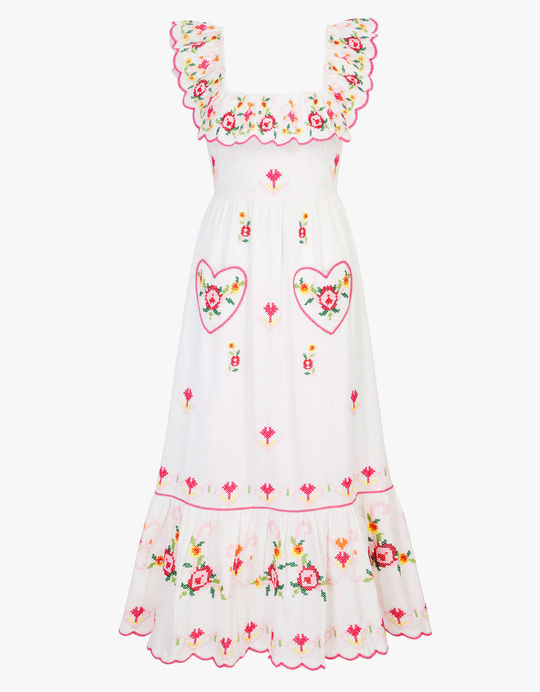 Pink City Prints Rose Cross Stitch Pippa Dress