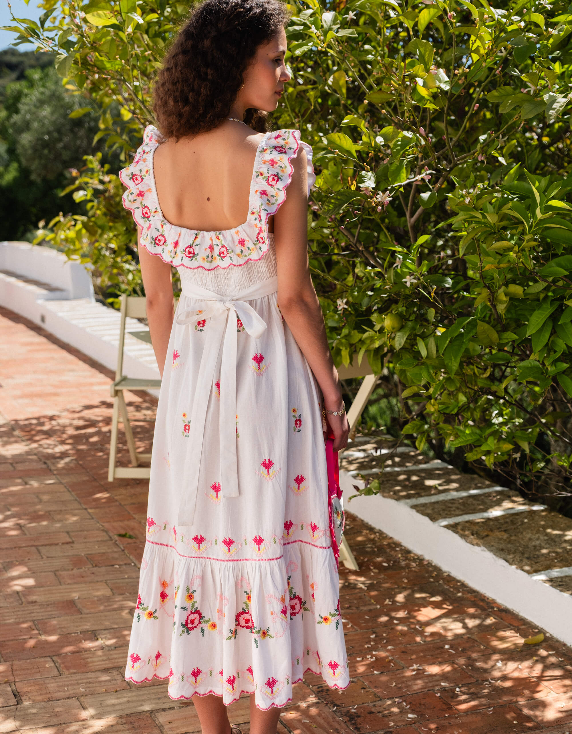 Pink City Prints Rose Cross Stitch Pippa Dress