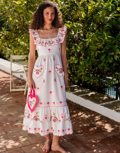 Pink City Prints Rose Cross Stitch Pippa Dress