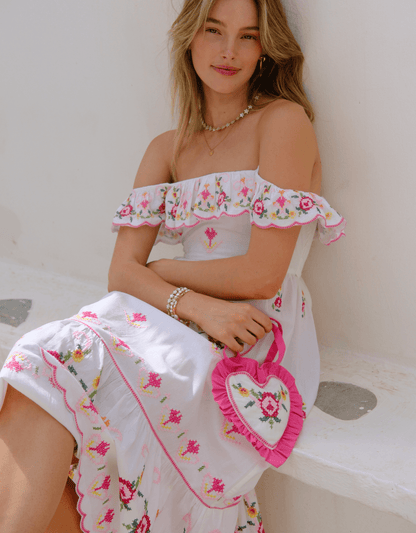Pink City Prints Rose Cross Stitch Pippa Dress