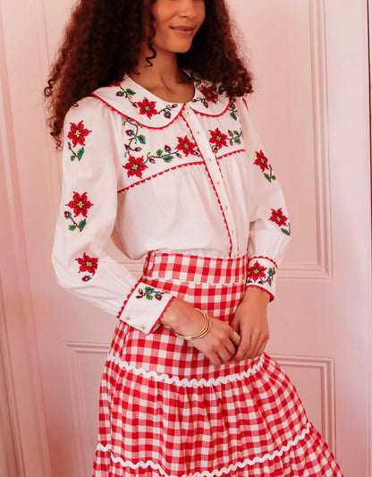 Pink City Prints Rose Embroidery Eve Blouse