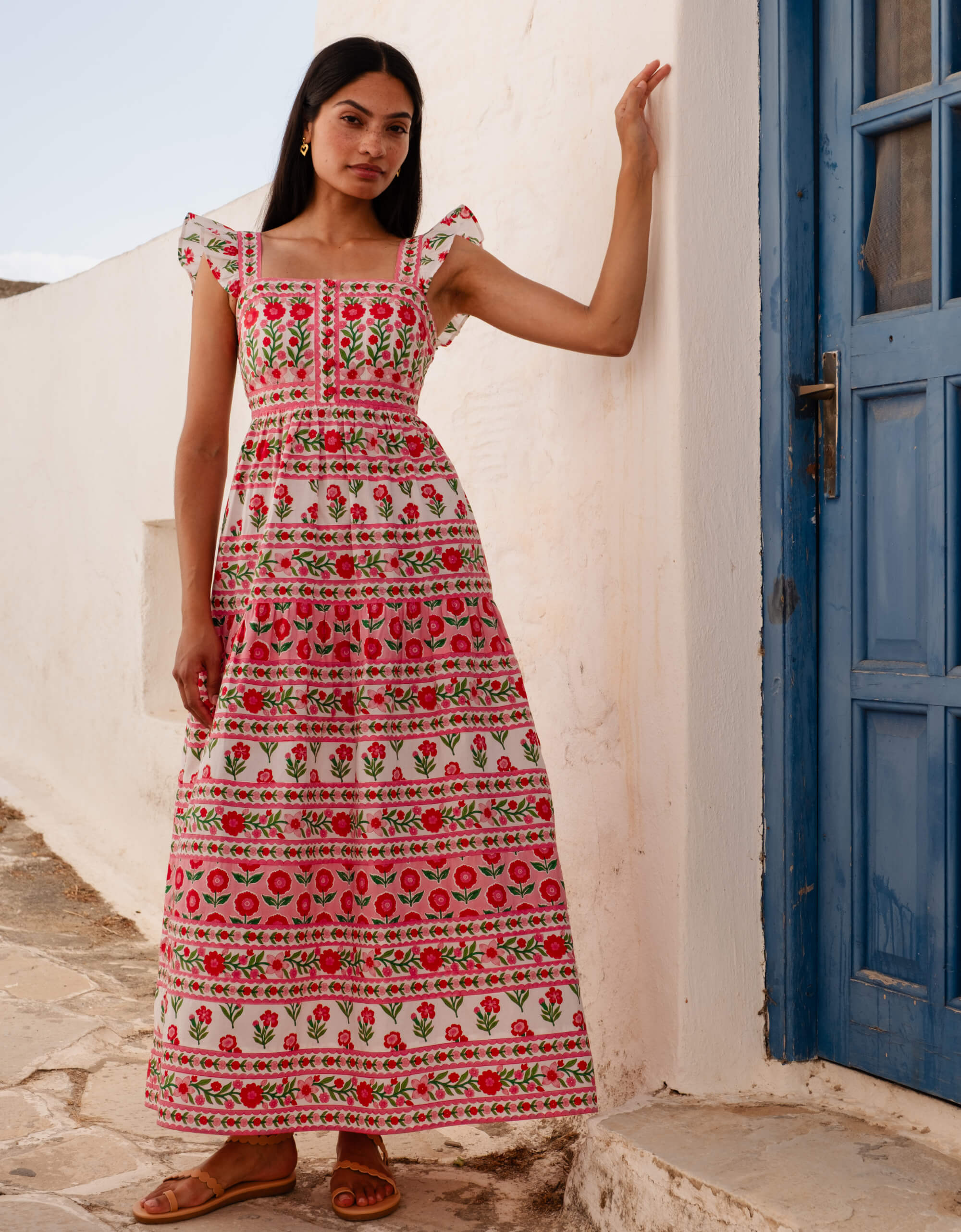 Pink City Prints Rose Folk Lucia Dress