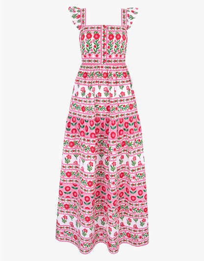 Pink City Prints Rose Folk Lucia Dress