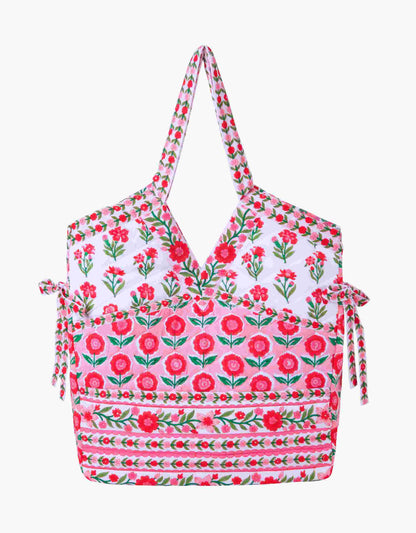 Pink City Prints Rose Folk Patchwork Bag