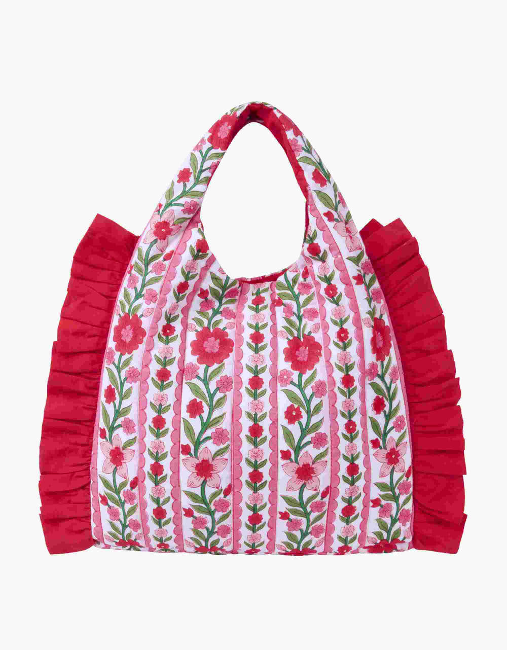 Pink City Prints Rose Folk Ruffle Clutch