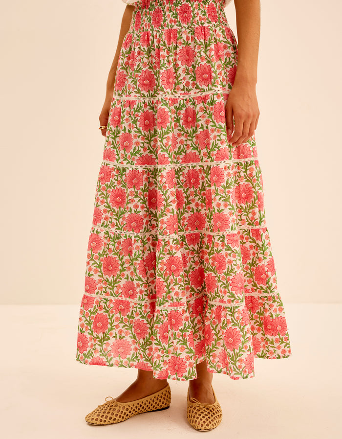 Pink City Prints Rosebud Meadow Rah Rah Skirt