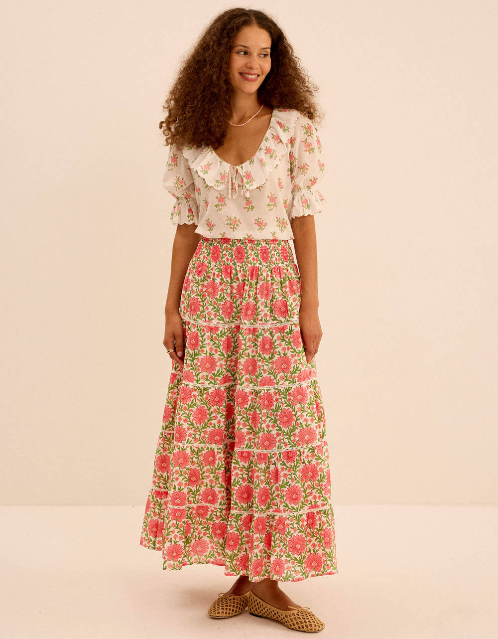 Pink City Prints Rosebud Meadow Rah Rah Skirt