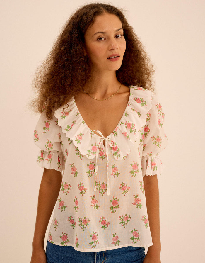 Pink City Prints Rosebud Posey Ava Blouse
