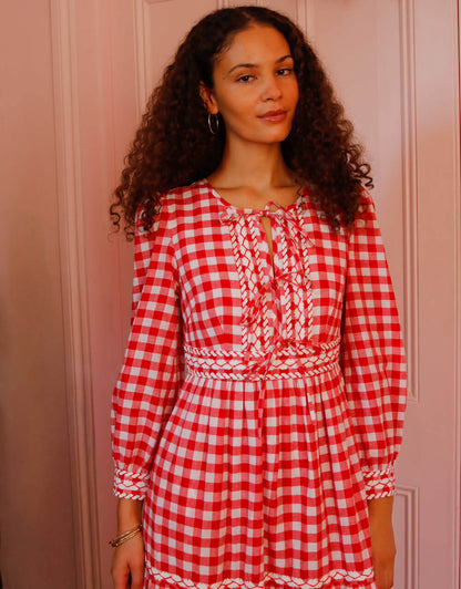 Pink City Prints Ruby Gingham Robin Dress
