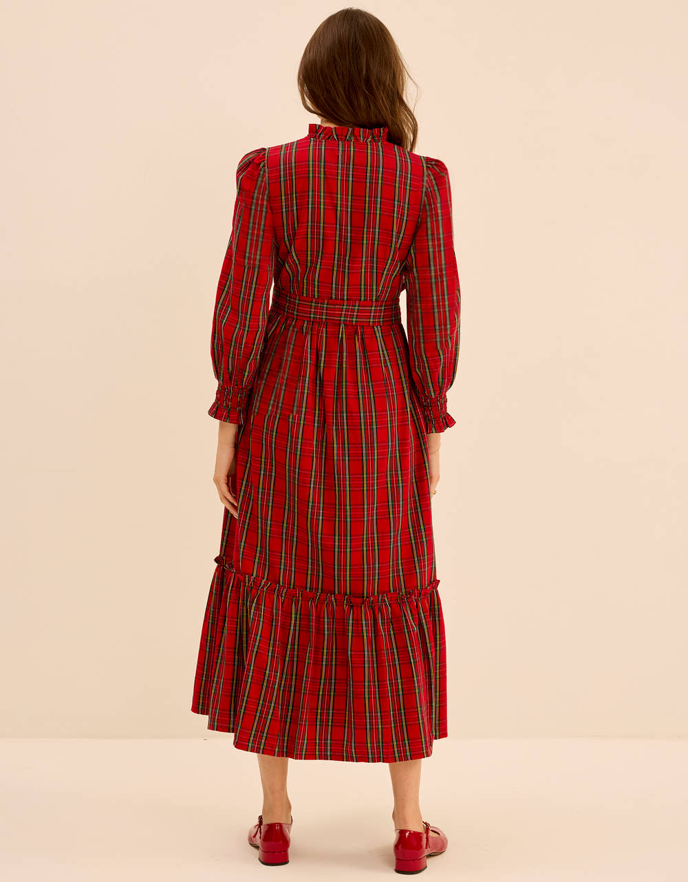 Pink City Prints Ruby Tartan Charlotte Dress