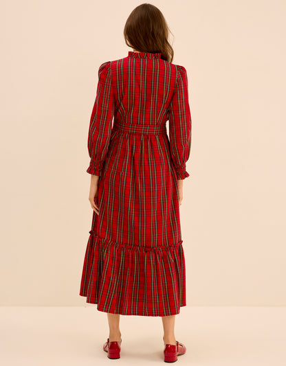 Pink City Prints Ruby Tartan Charlotte Dress