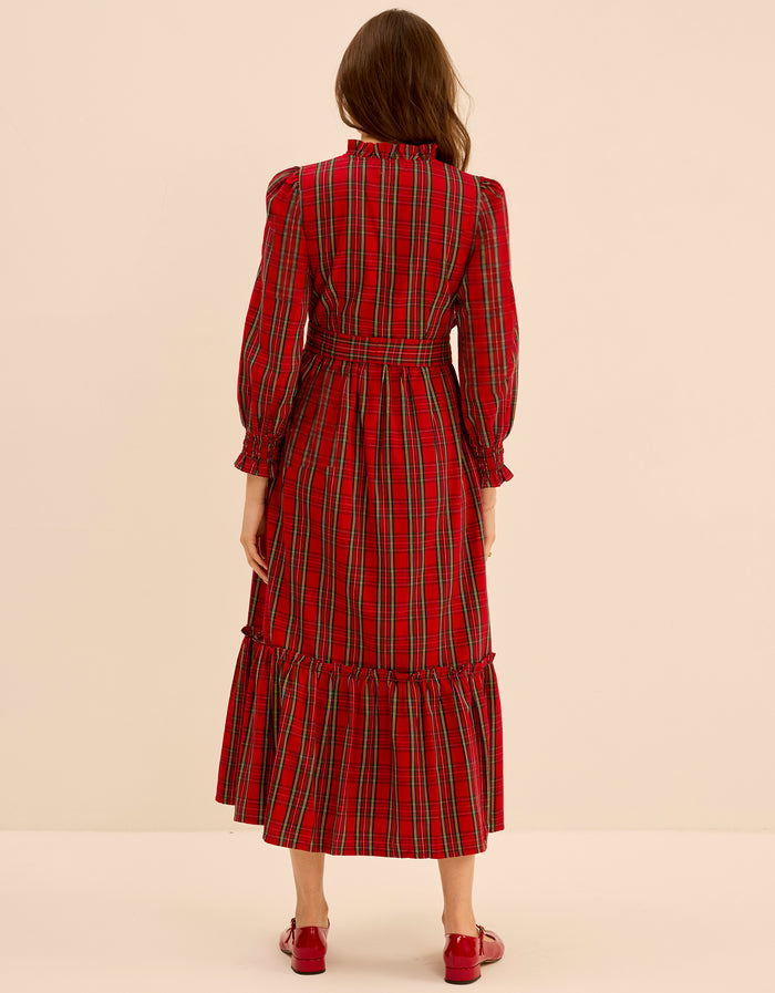 Pink City Prints Ruby Tartan Charlotte Dress
