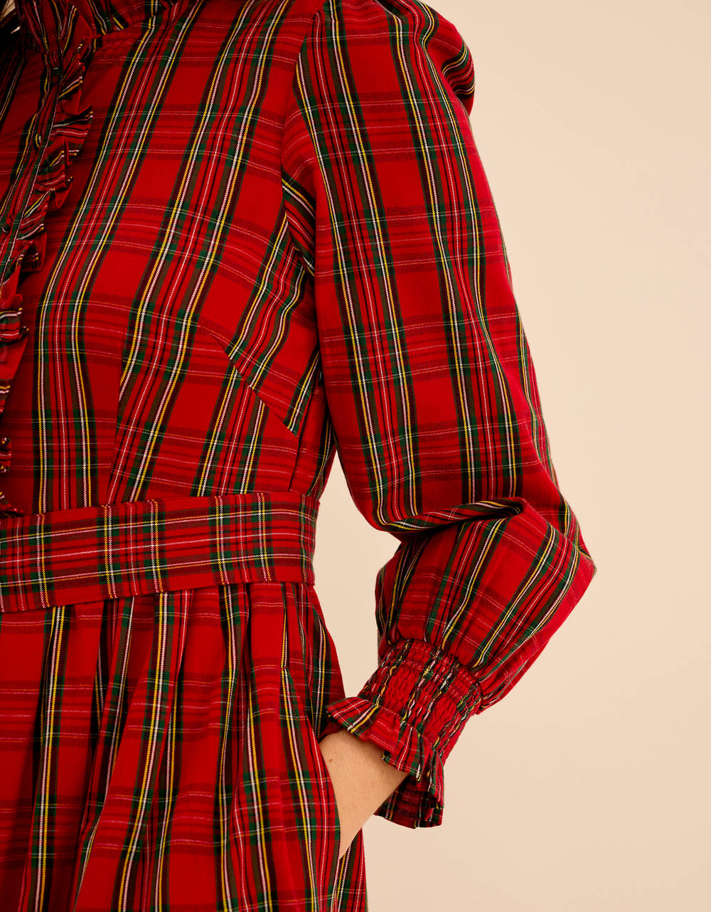 Pink City Prints Ruby Tartan Charlotte Dress