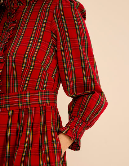 Pink City Prints Ruby Tartan Charlotte Dress