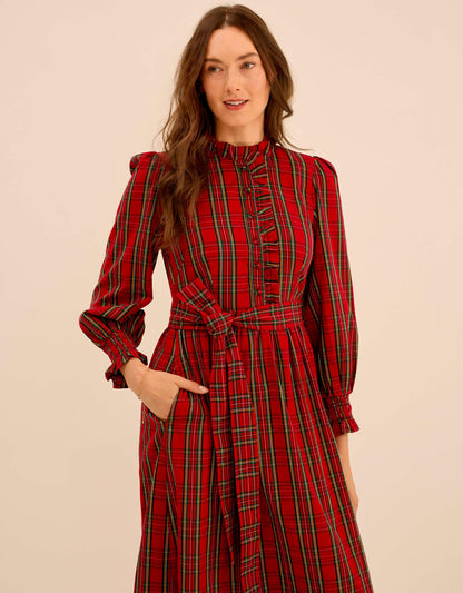 Pink City Prints Ruby Tartan Charlotte Dress