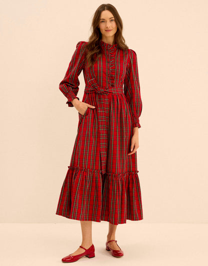 Pink City Prints Ruby Tartan Charlotte Dress