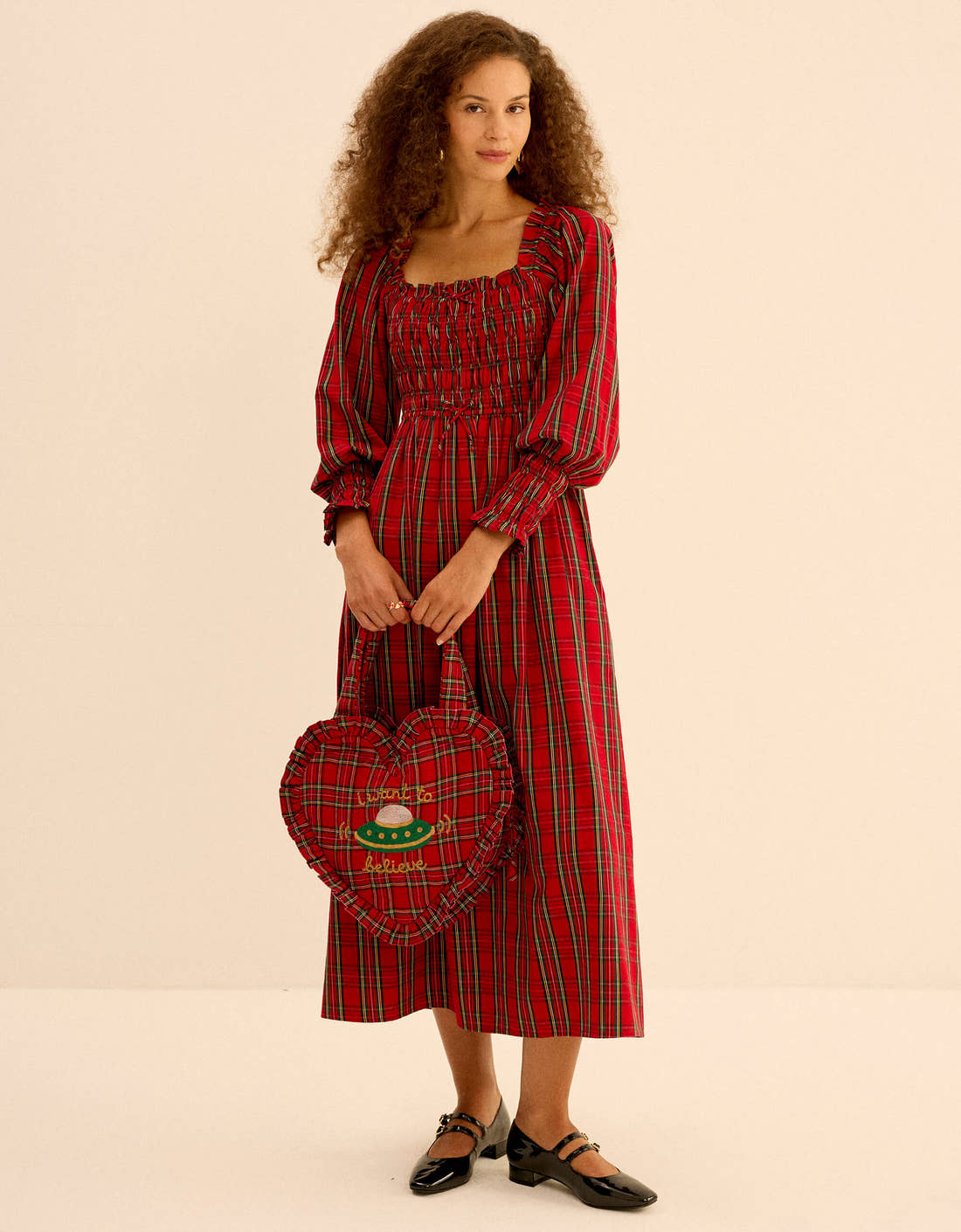 Pink City Prints Ruby Tartan Isla Dress
