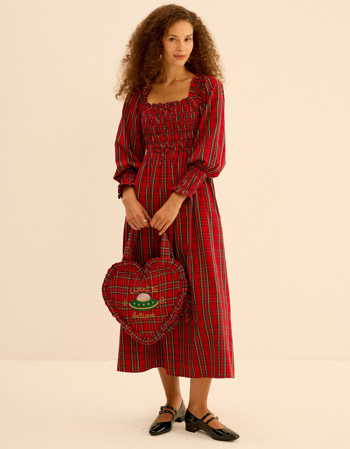 Pink City Prints Ruby Tartan Isla Dress