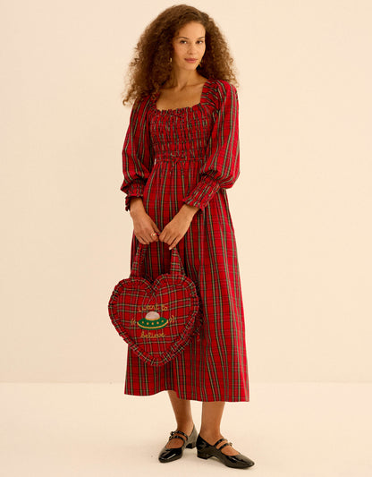 Pink City Prints Ruby Tartan Isla Dress