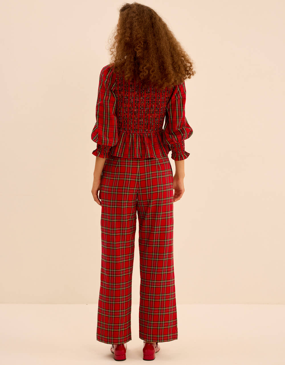 Pink City Prints Ruby Tartan Romy Trousers