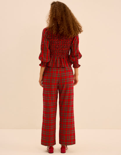 Pink City Prints Ruby Tartan Romy Trousers