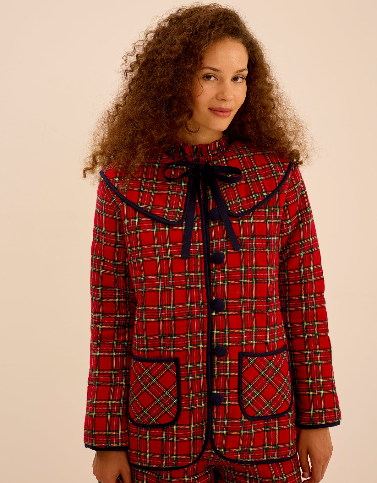 Pink City Prints Ruby Tartan Simone Jacket