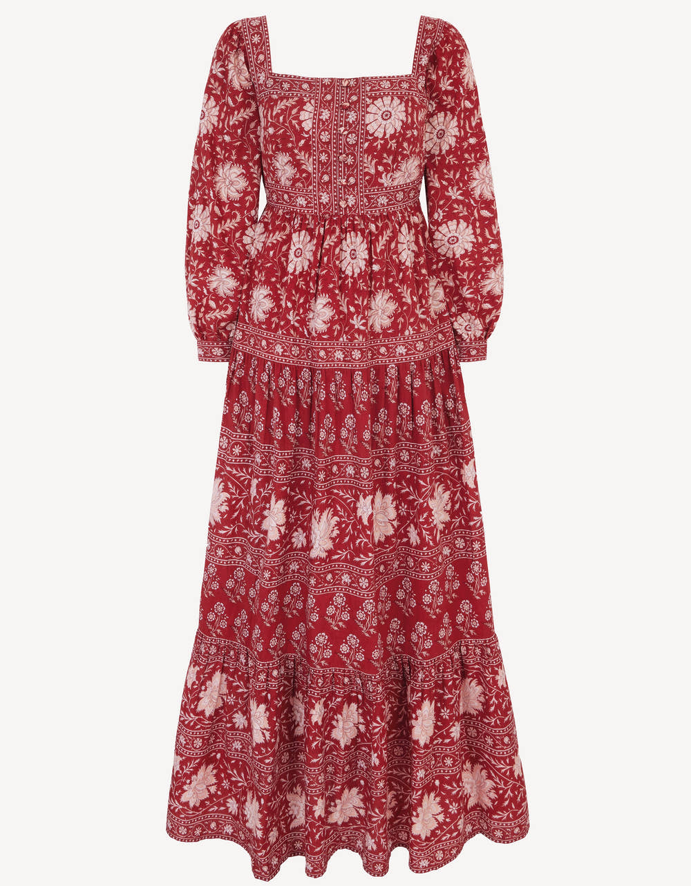 Pink City Prints Rust Borders Lucia Dress