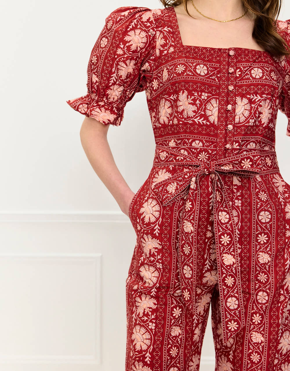 Pink City Prints Rust Borders Ottie Jumpsuit