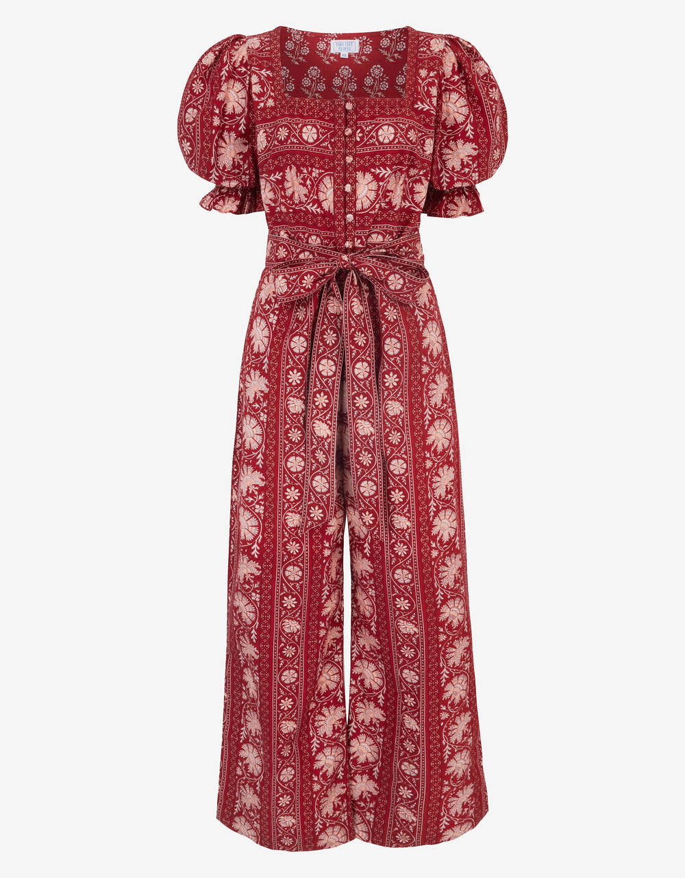Pink City Prints Rust Borders Ottie Jumpsuit