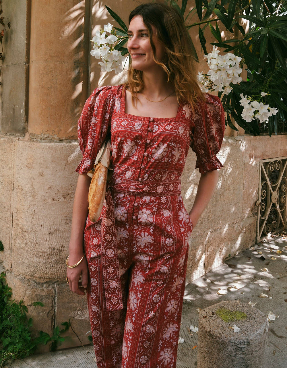 Pink City Prints Rust Borders Ottie Jumpsuit