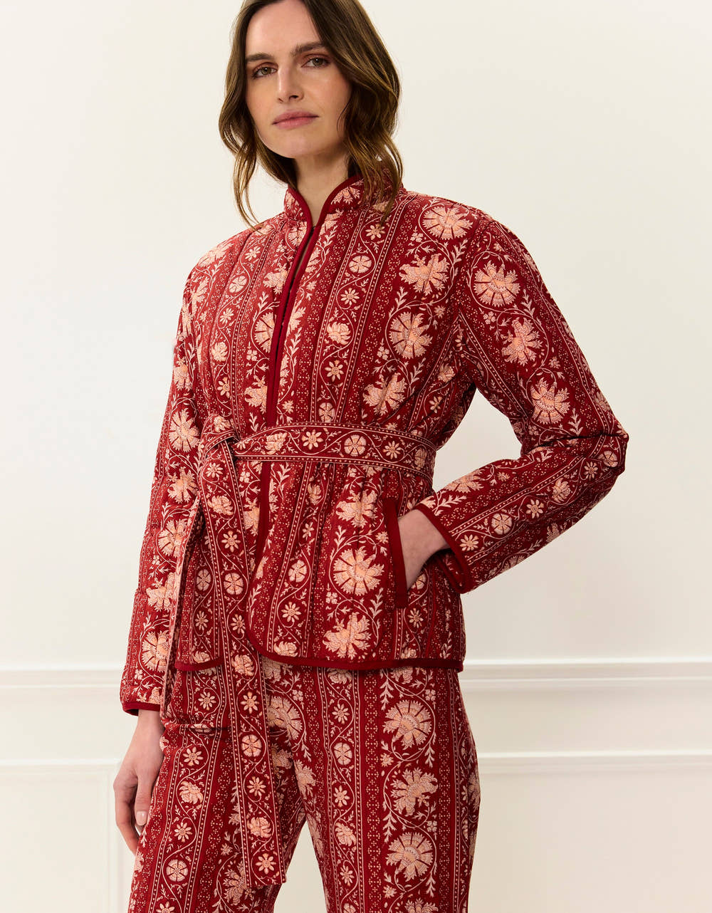 Pink City Prints Rust Borders Paris Jacket