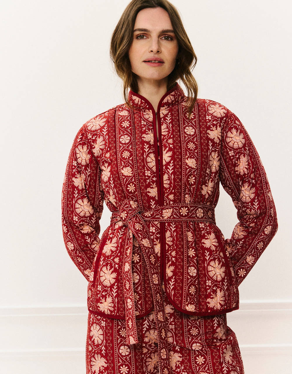Pink City Prints Rust Borders Paris Jacket