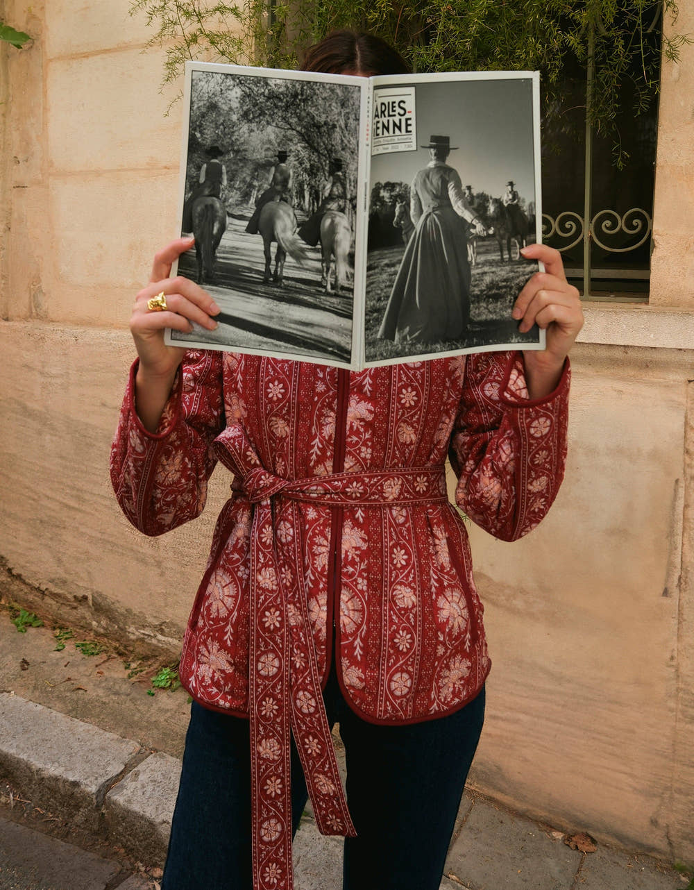 Pink City Prints Rust Borders Paris Jacket