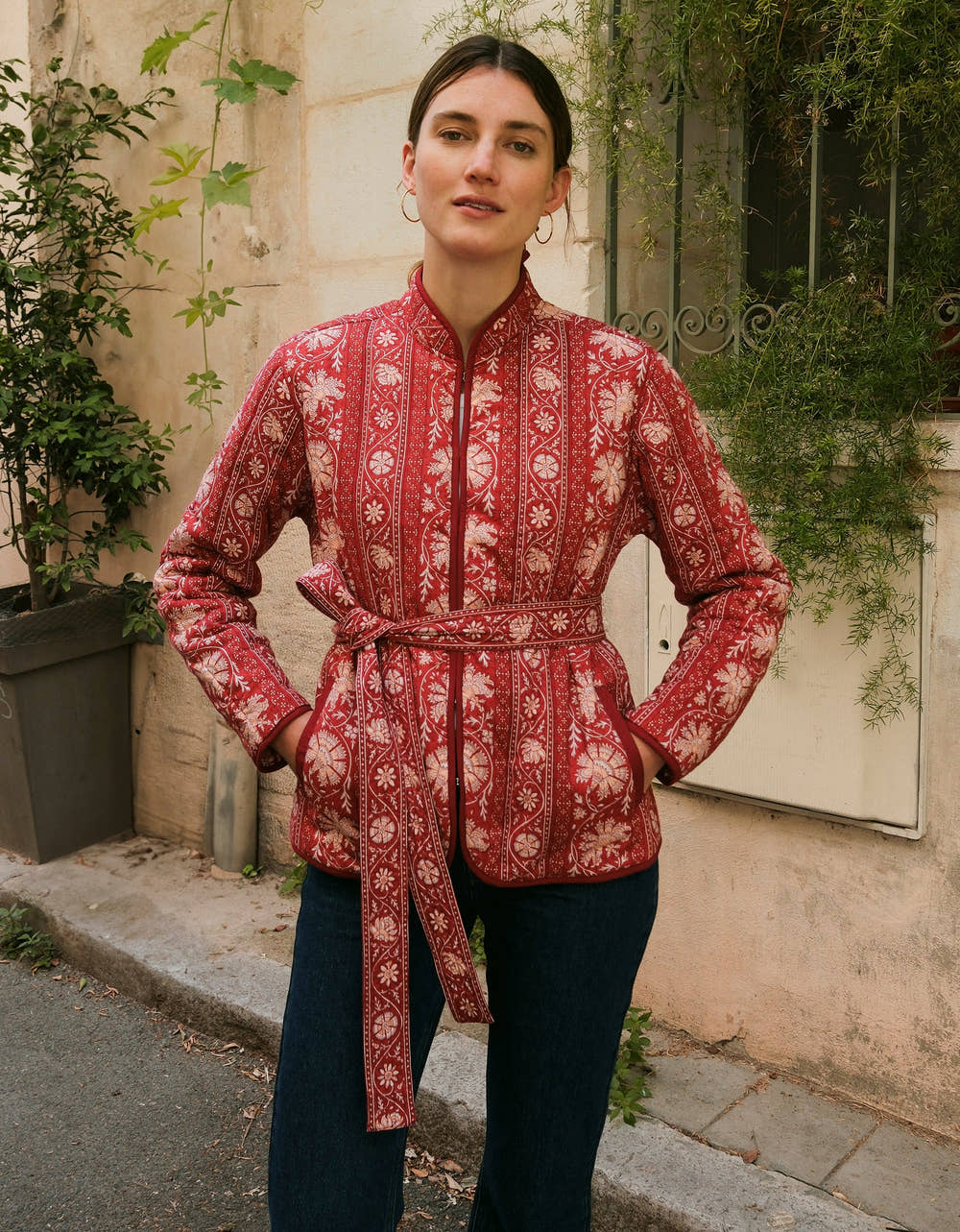 Pink City Prints Rust Borders Paris Jacket