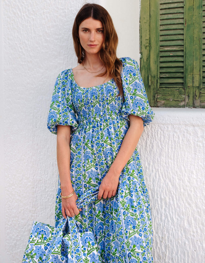 Pink City Prints Sapphire Border Angelina Dress