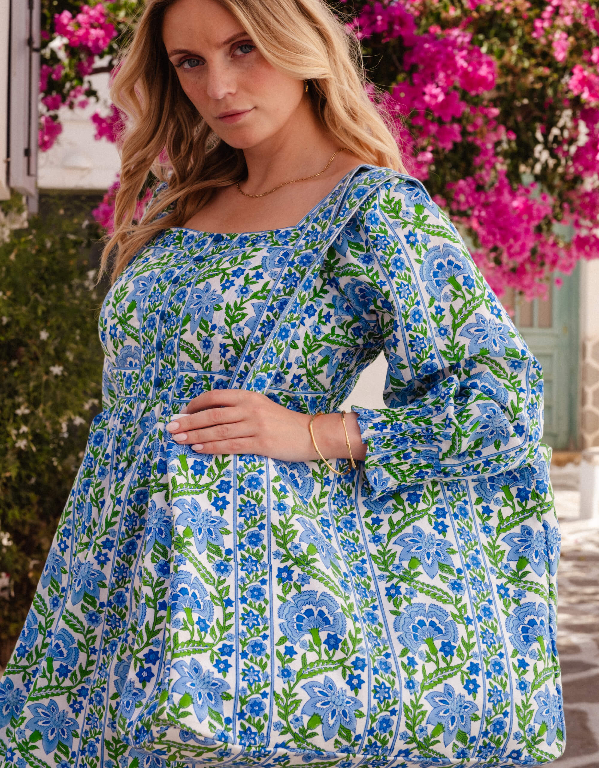 Pink City Prints Sapphire Border Tote Bag