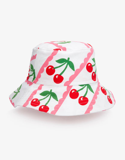 Pink City Prints Scalloped Cherry Bucket Hat