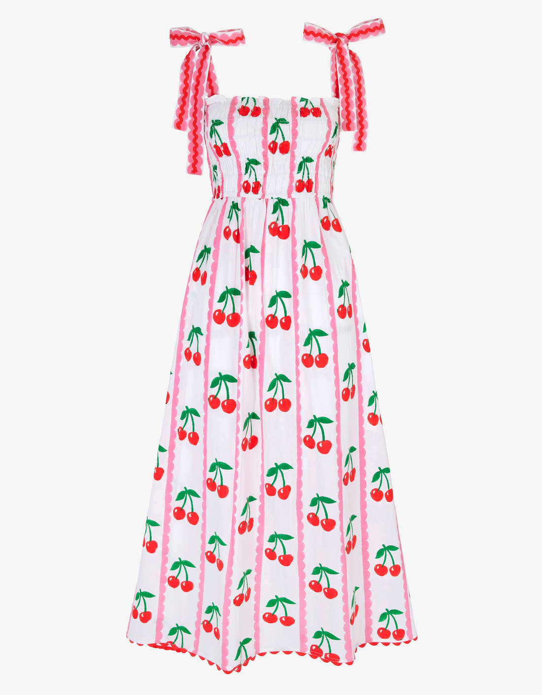 Pink City Prints Scalloped Cherry Immy Dress