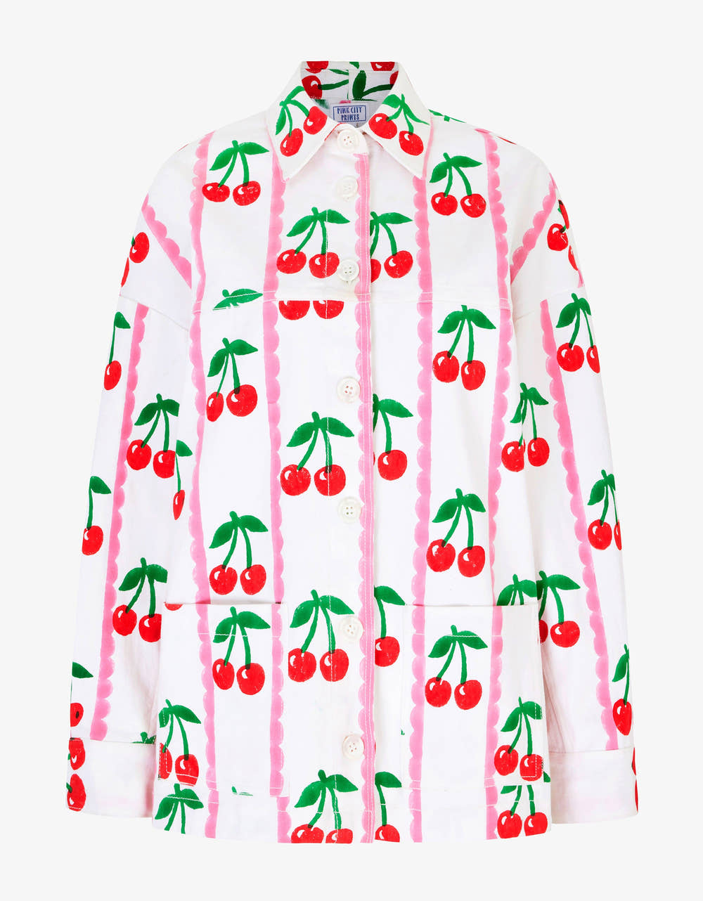 Pink City Prints Scalloped Cherry Romy Jacket